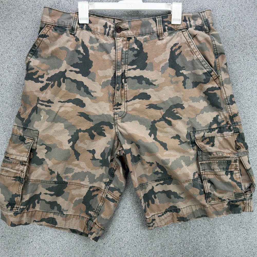 Levis Mens 40 VTG Camo Cargo Shorts Brown Green Camouflage 366100096 Relaxed Fit
